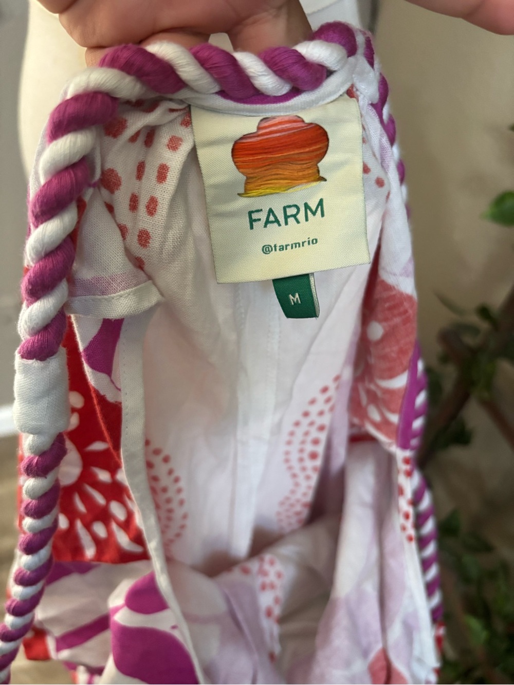 ▪️FARM Rio Maia Linen Jumpsuit Pink/Red Floral Print Size Medium - Picture 11 of 11